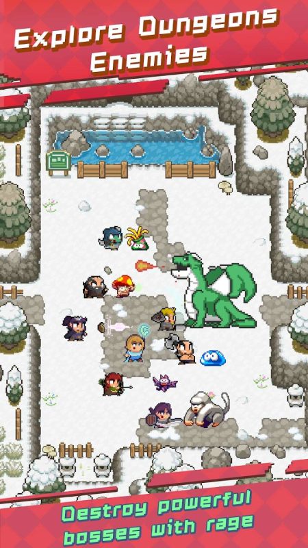 安卓手机游戏《进击地下城v1.3》[完整版]组建军队:挑选坦克、施法者、射手和不同职业的英雄！-